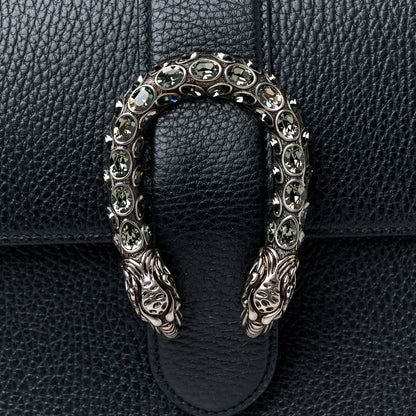 Gucci Dollar Calfskin Crystal Web Medium Dionysus Bamboo Top Handle Bag Black Black Diamond 9 of 11