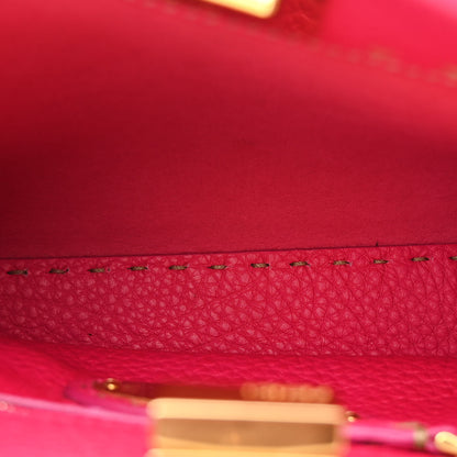 Fendi Cuoio Romano Selleria Mini Peekaboo Iconic Satchel Fuxia 5 of 11