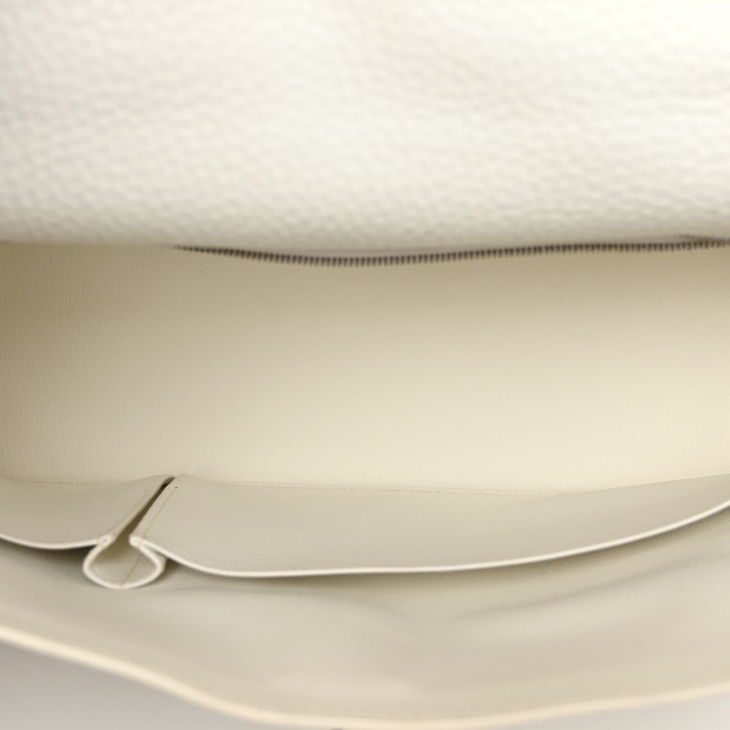 Hermes Taurillon Clemence Shoulder Kelly 40 White 5 of 14