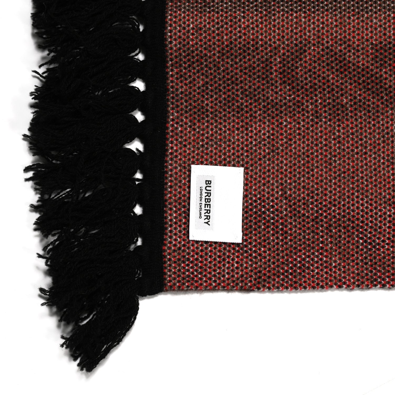 Burberry Cashmere TB Monogram Stripe Football Knit Scarf Bridle Brown 3 of 4