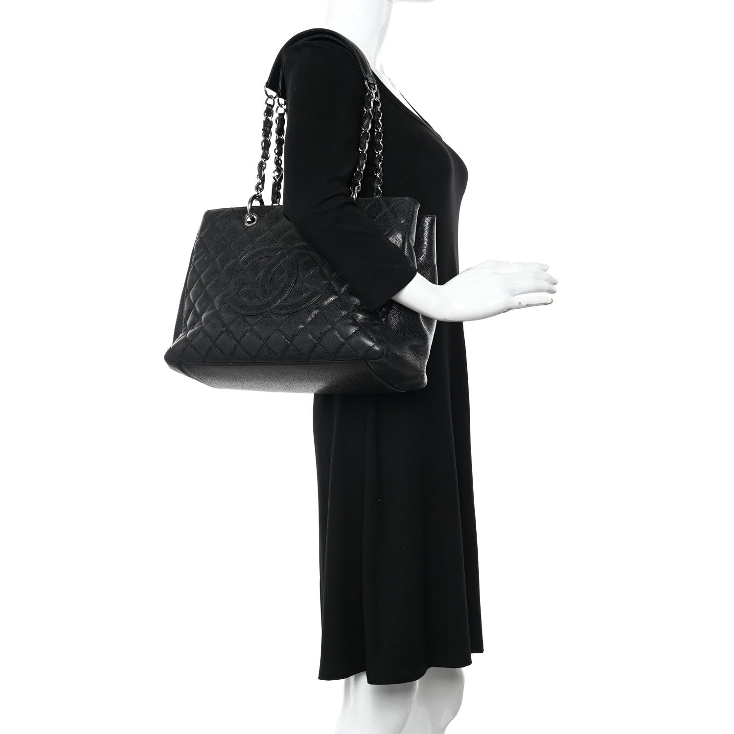 Chanel Caviar Quilted Grand Shopping Tote GST Black 2 of 13
