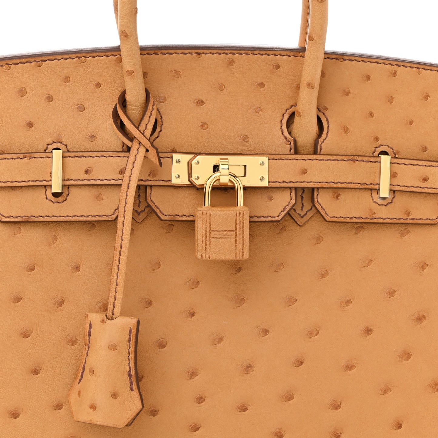 Ostrich Birkin Sellier 25 Gold
