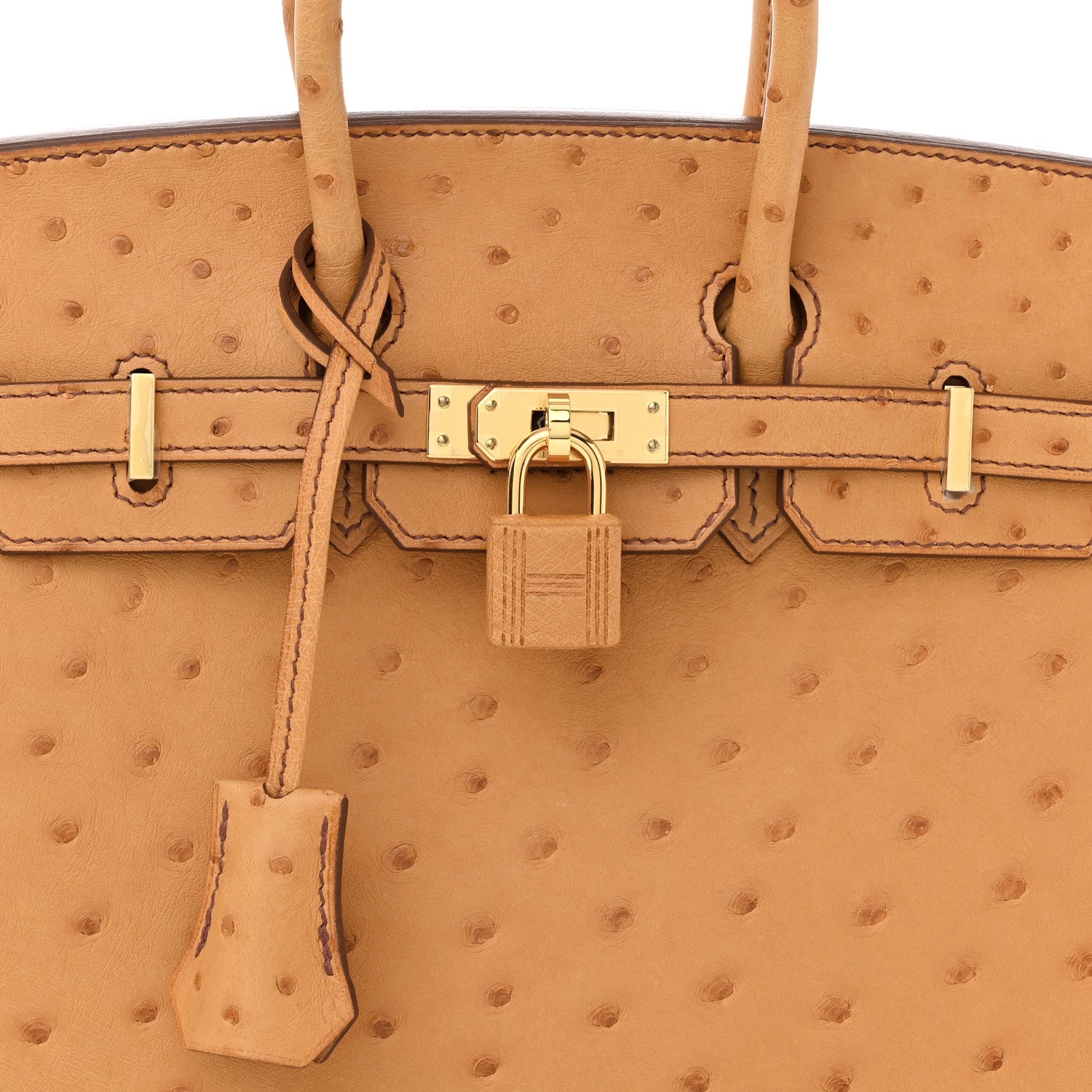 Hermes Ostrich Birkin Sellier 25 Gold 8 of 10