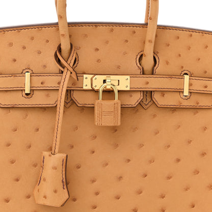 Hermes Ostrich Birkin Sellier 25 Gold 8 of 10