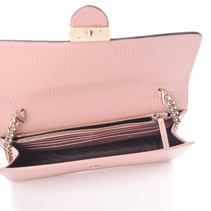 Gucci Dollar Calfskin Interlocking G Chain Wallet Soft Pink 6 of 10