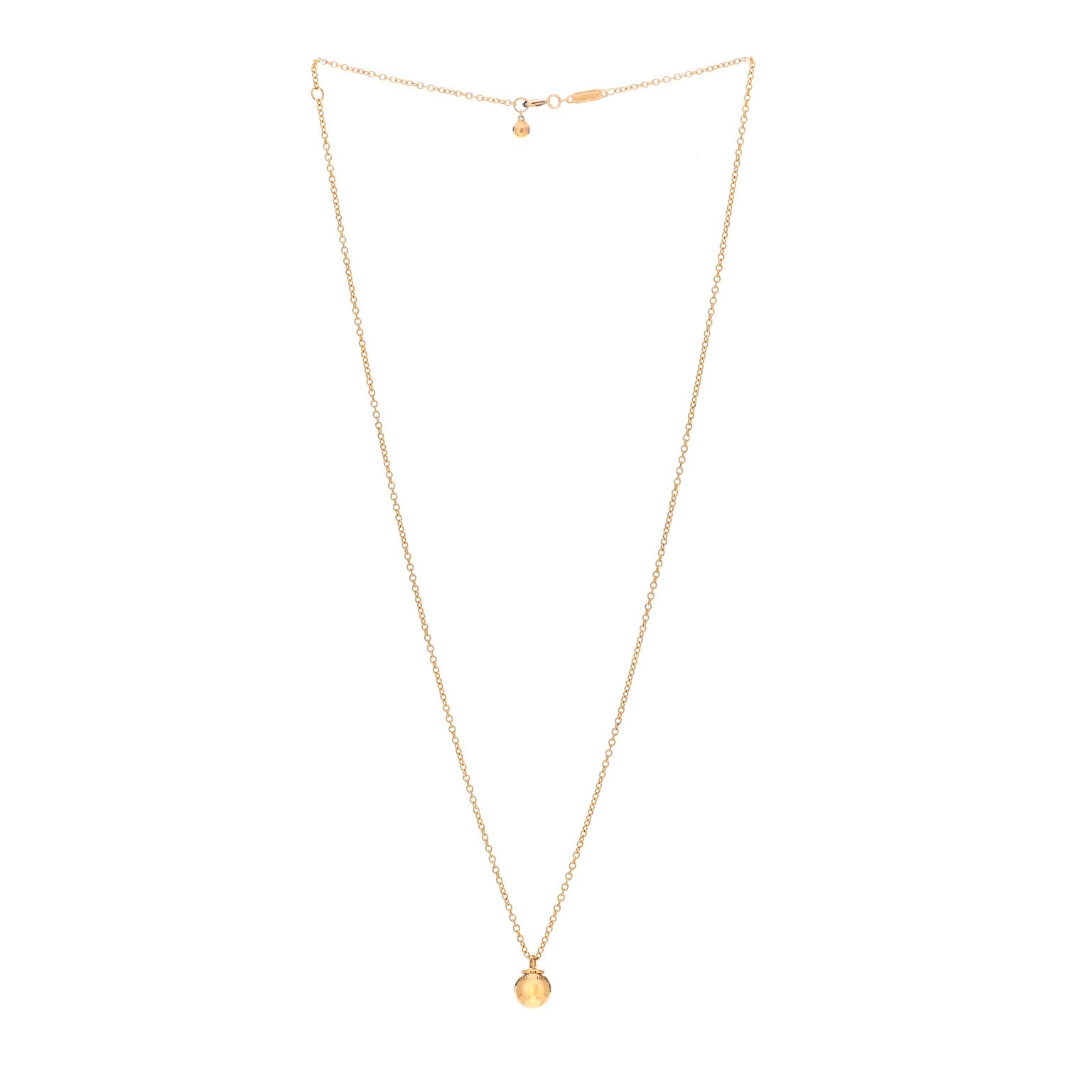 Tiffany 18K Yellow Gold 8mm HardWear Ball Pendant Necklace 3 of 5