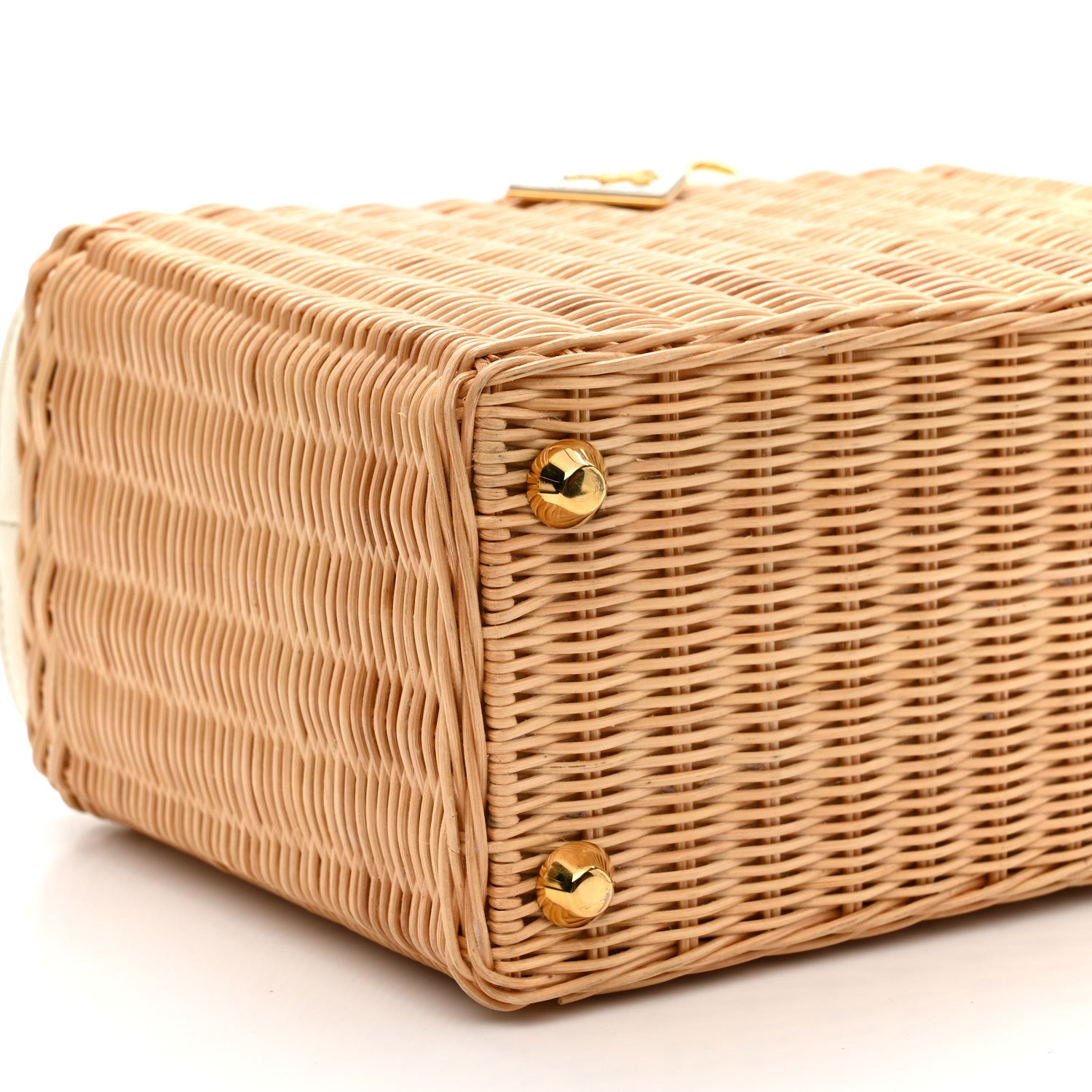 Prada Wicker Canvas Tote  Naturale  White 16 of 31