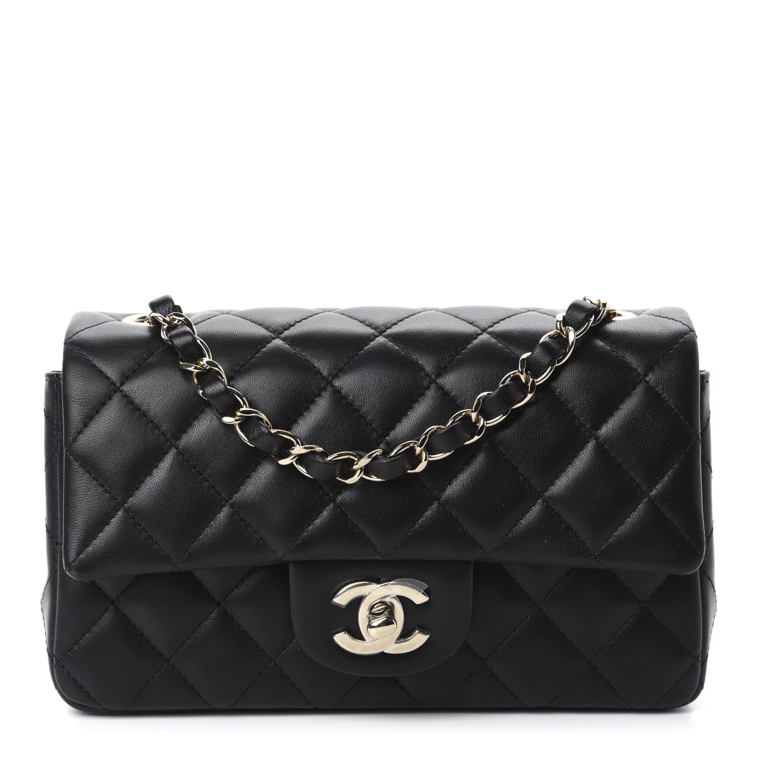 Chanel Lambskin Quilted Mini Rectangular Flap Black 1 of 10