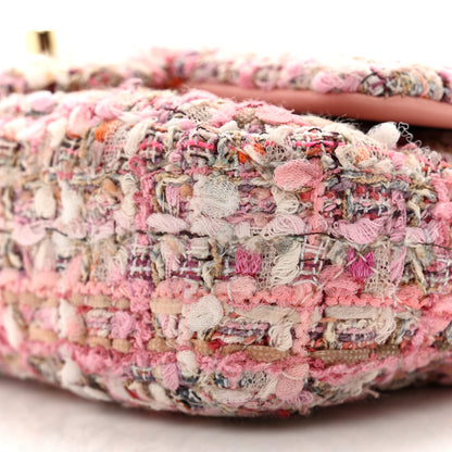 Chanel Tweed Mini Pearl Handle Flap Pink Beige Orange Ecru 10 of 12