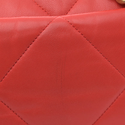 Chanel Goatskin Quilted Large Chanel 19 Flap Red 16 of 16