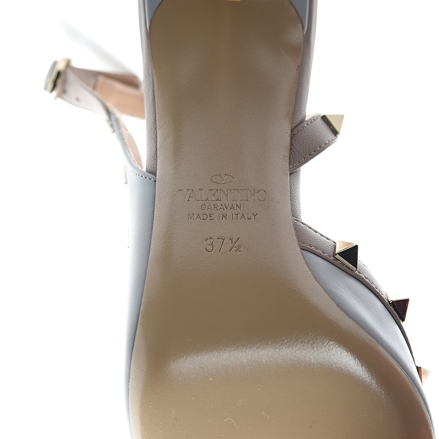 Nappa Rockstud Half D'Orsay Slingback 85mm Pumps 37.5 Grey Poudre