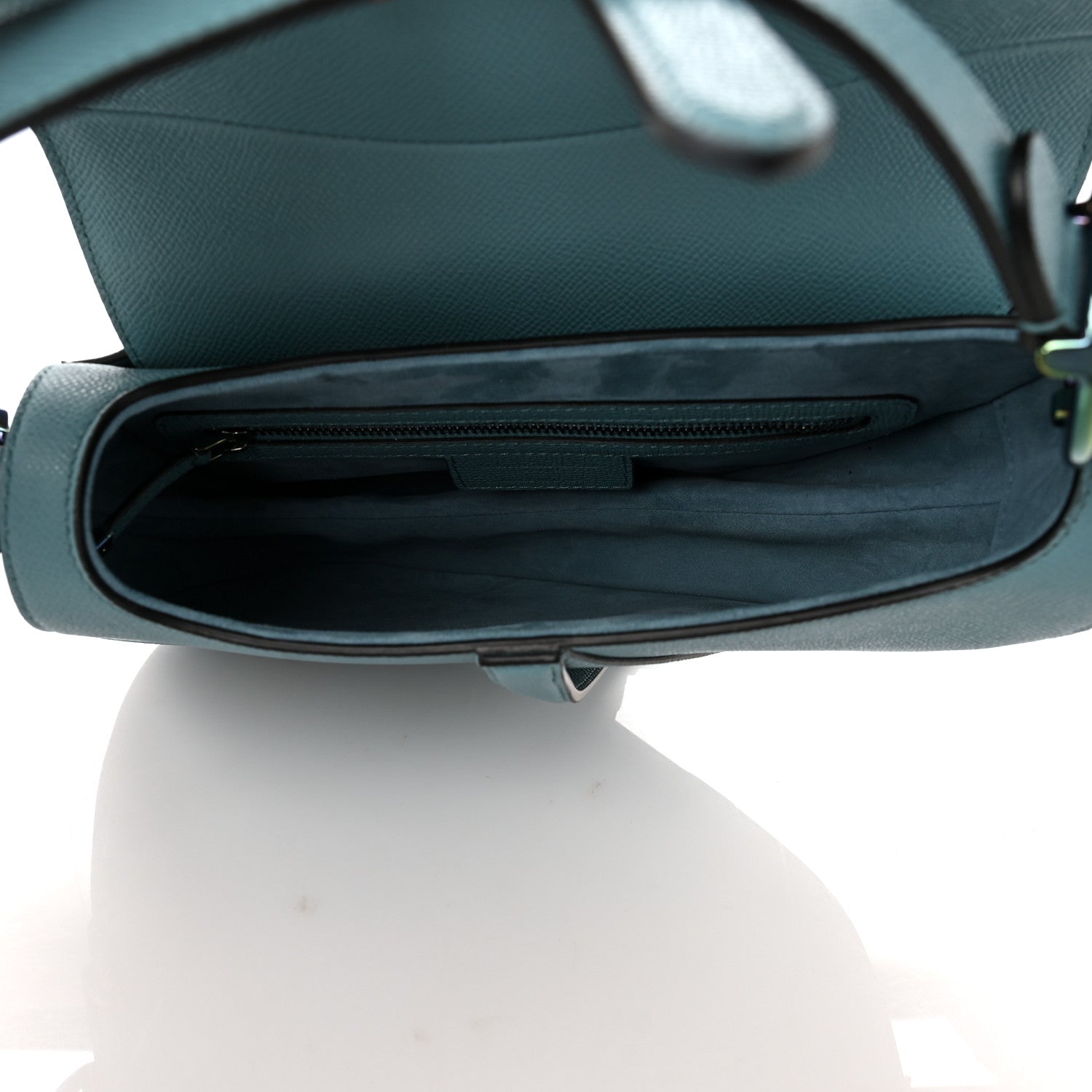 Christian Dior Grained Calfskin Saddle Bag Azure Blue 5 of 8