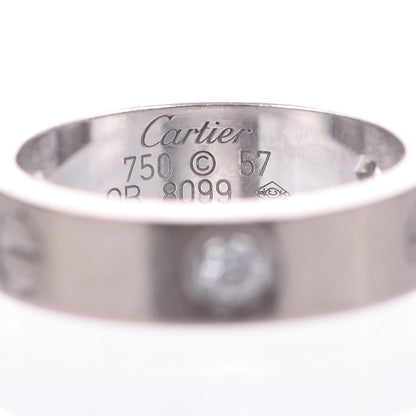 Cartier 18K White Gold 3 Diamond 5.5mm LOVE Ring 57 8 3 of 10