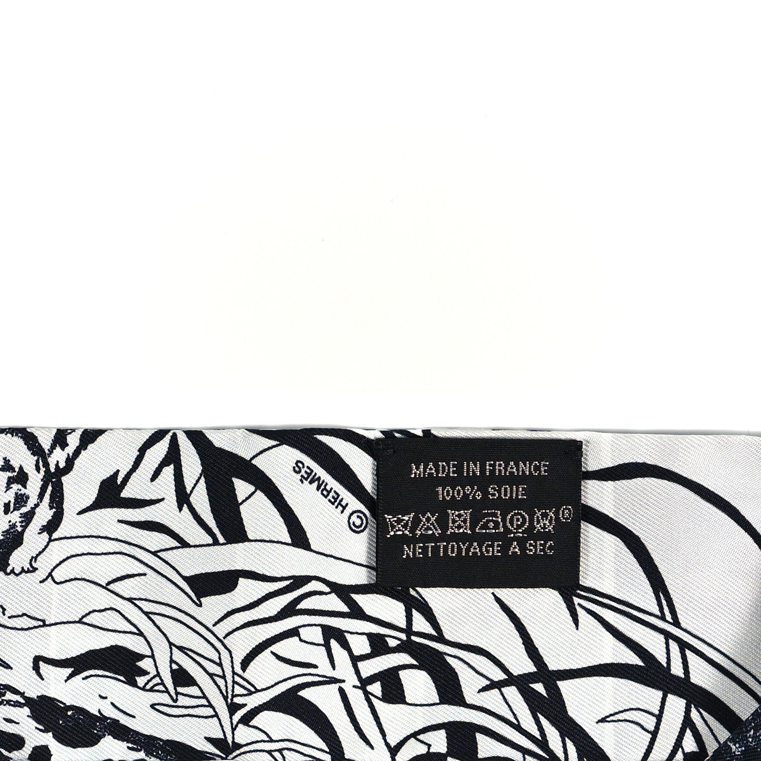 Hermes Silk Jungle Love Rainbow Twilly Gris Black White 3 of 4