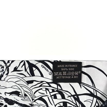 Hermes Silk Jungle Love Rainbow Twilly Gris Black White 3 of 4