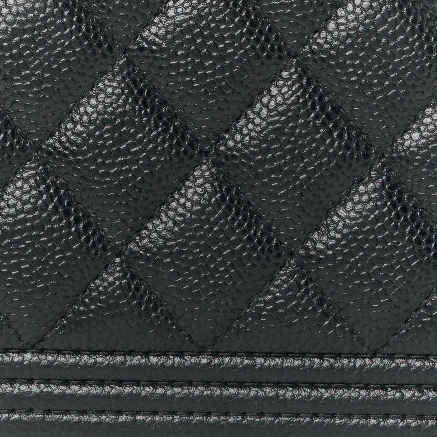 Caviar Quilted Small Boy Clutch With Chain Black