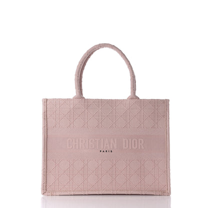 Christian Dior Canvas Embroidered Cannage Medium Book Tote Bois De Rose 1 of 18