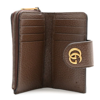 Gucci GG Supreme Monogram Textured Dollar Calfskin Web Ophidia Overlay Zip Around Card Case Wallet Beige Ebony New Acero 5 of 9