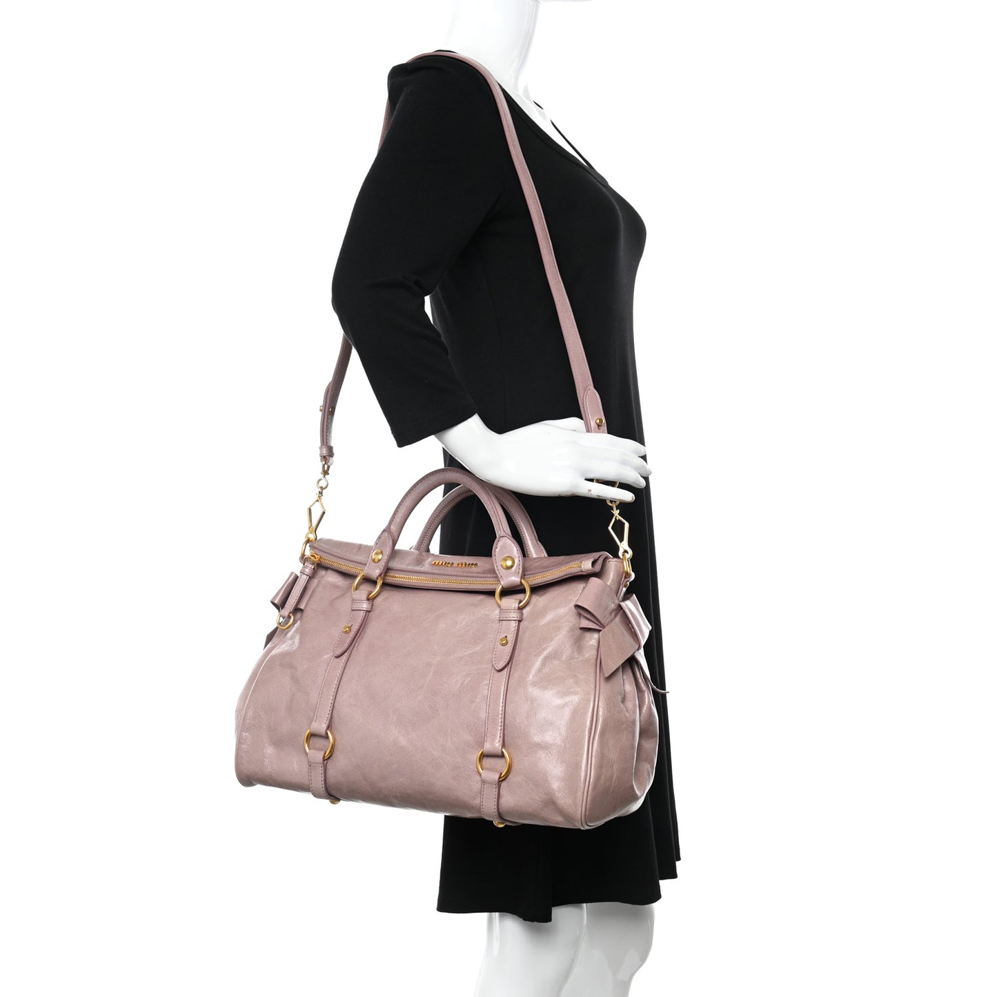 Vitello Lux Large Bow Bag Mughetto