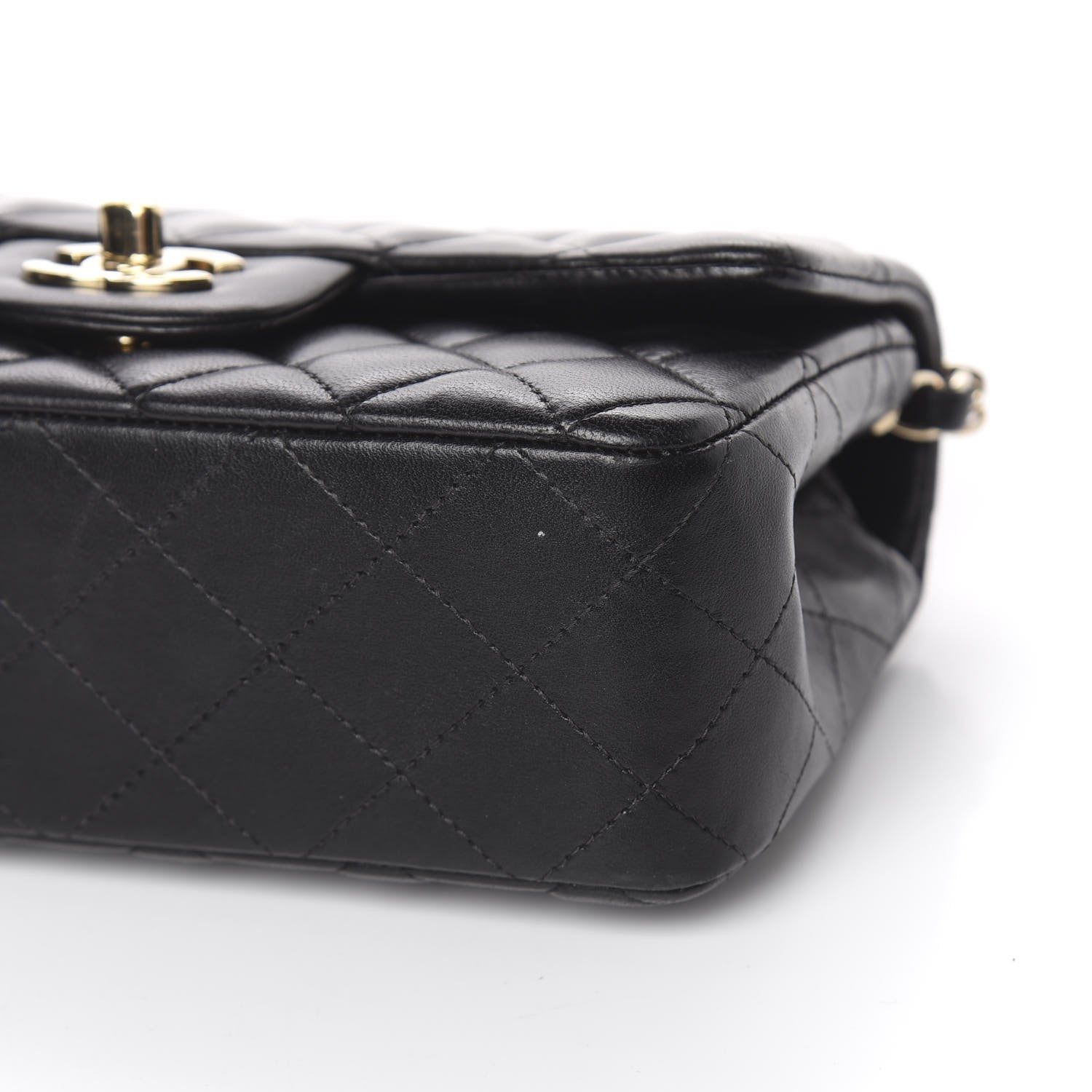 Chanel Lambskin Quilted Mini Rectangular Flap Black 9 of 10