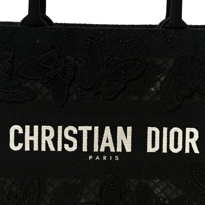 Christian Dior Embroidered 3D Macrame D-Lace Butterfly Medium Book Tote Black Multicolor 8 of 10