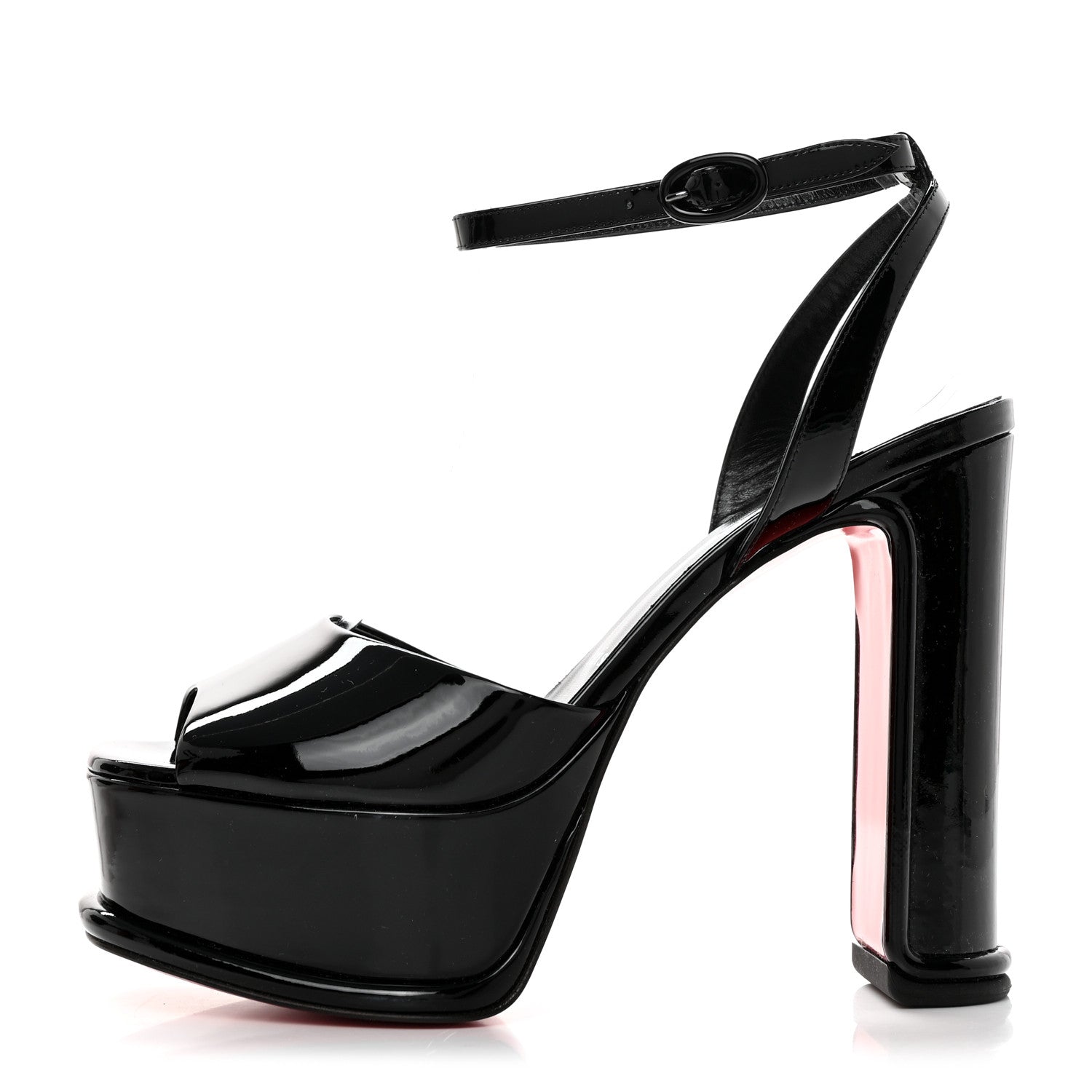Christian Louboutin Patent Amali Alta 130 Platform Sandals 39 Black 1 of 8