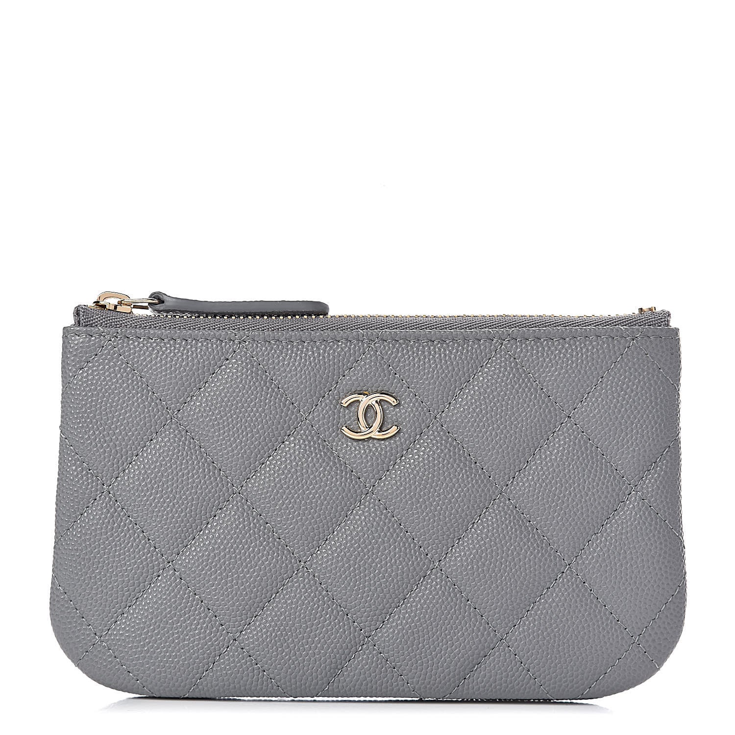 Chanel Caviar Quilted Small Cosmetic Case Grey 1 of 8