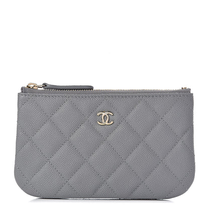 Chanel Caviar Quilted Small Cosmetic Case Grey 1 of 8