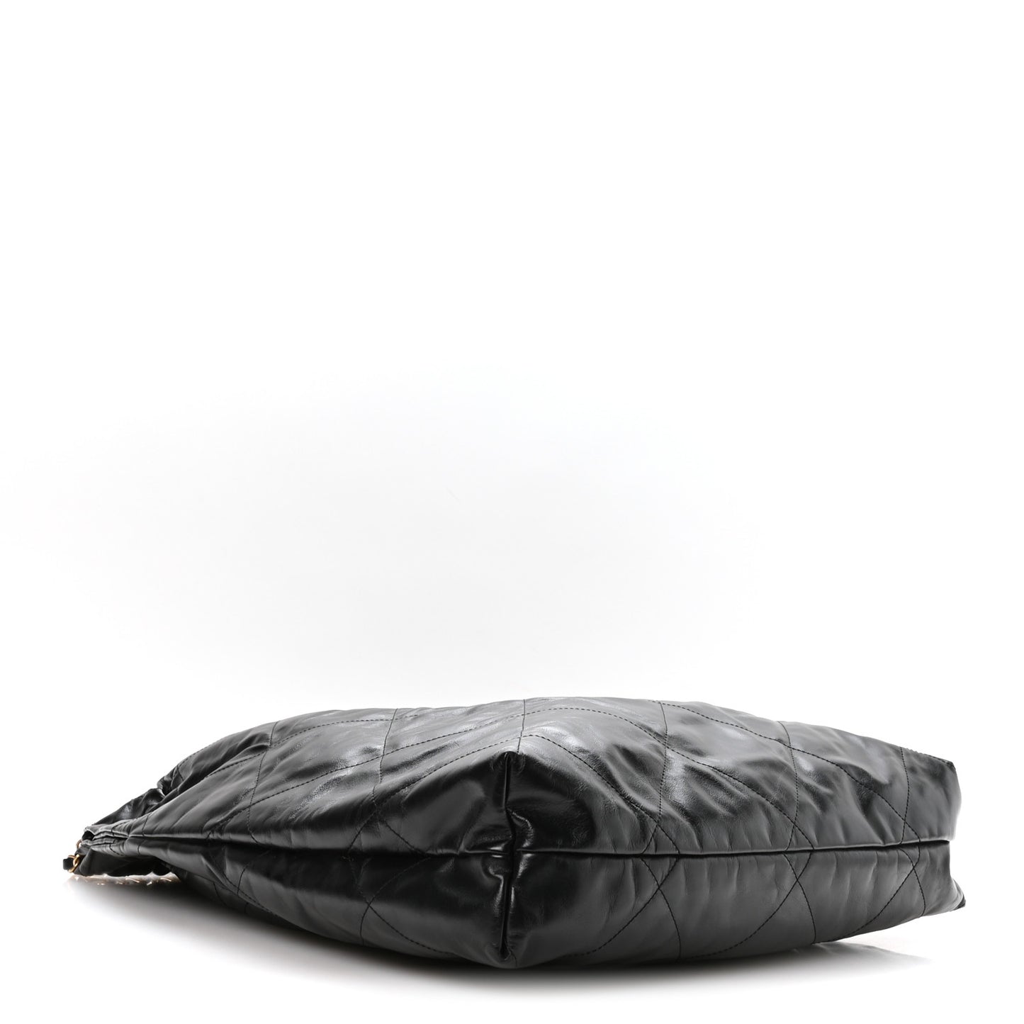 Shiny Calfskin Quilted Large Chanel 22 Black