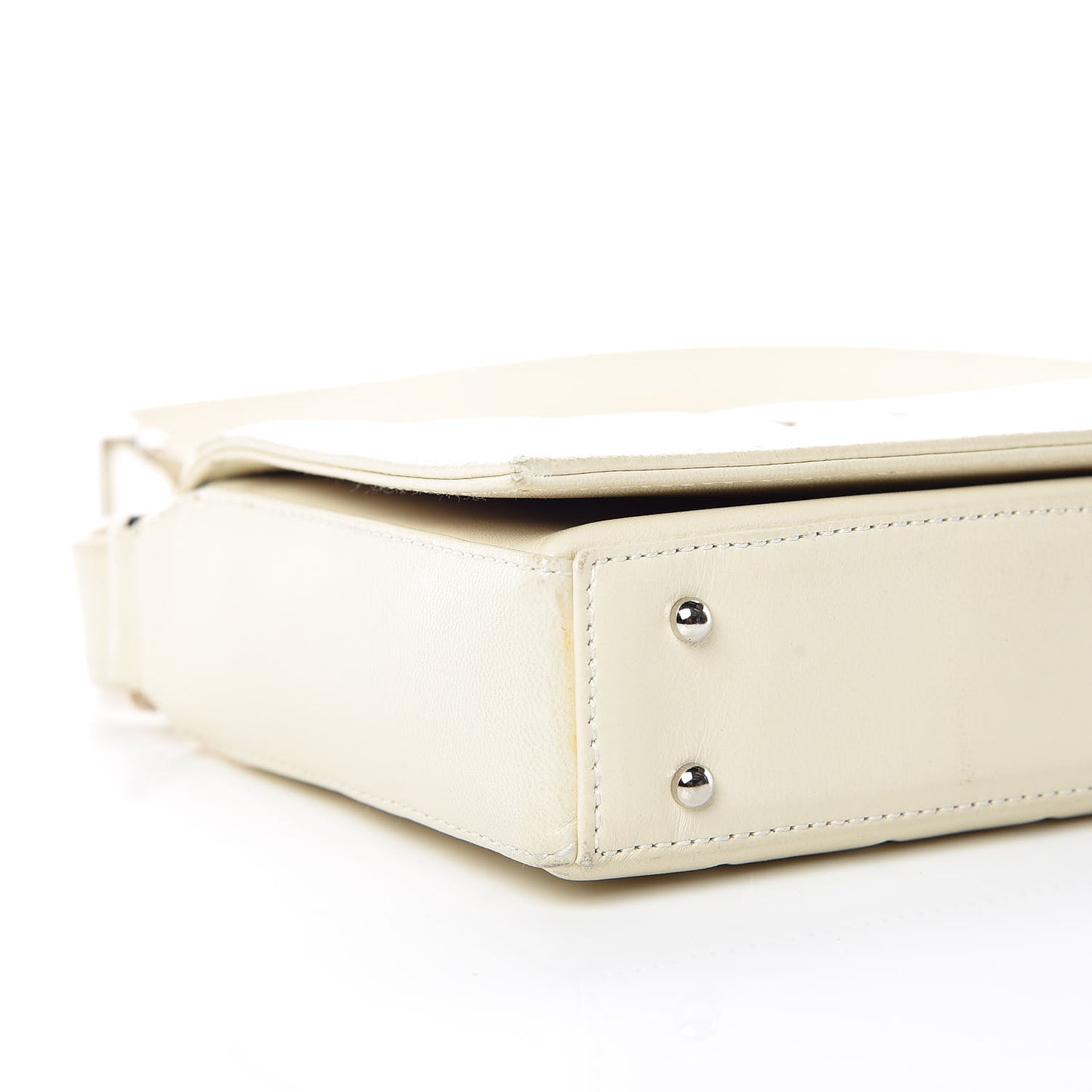 Lambskin Chocolate Bar Quilted CC Flap White