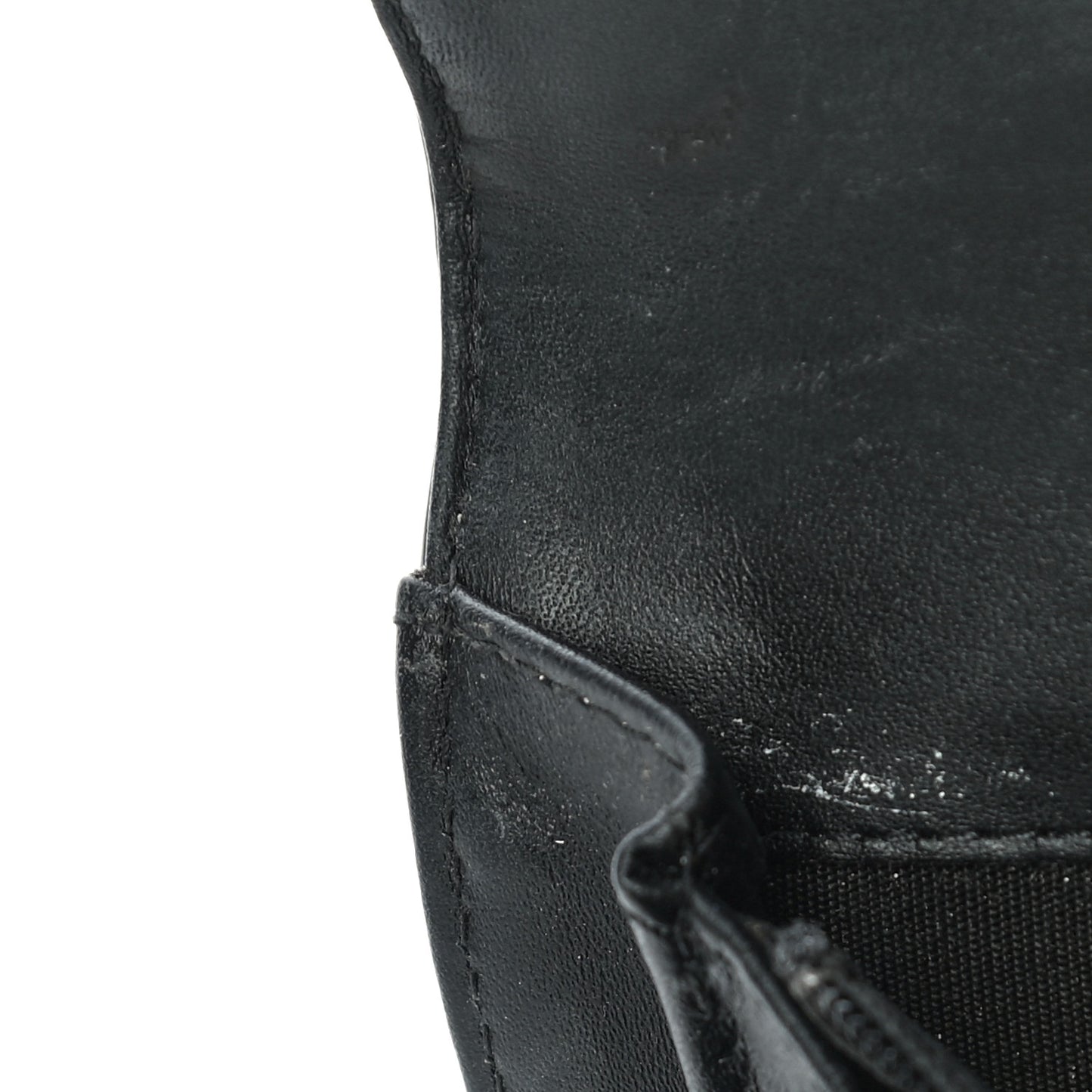 Patent Calfskin Quilted Boy Yen Wallet Black