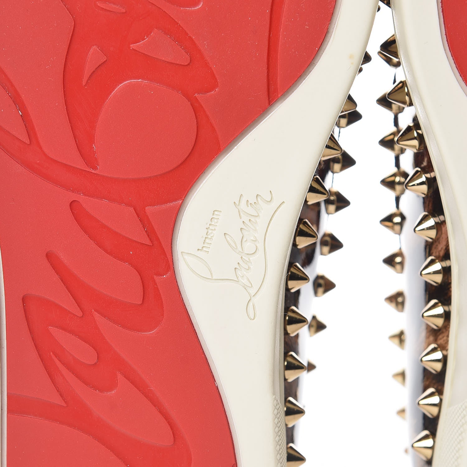 Christian Louboutin Patent Degrade Studded Womens Orthodoxe Boat Flat Loafers 35.5 Leo Bronze 7 of 9
