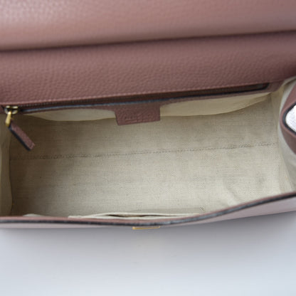 Gucci Calfskin Small GG Marmont Top Handle Bag Rosy Phard 5 of 9