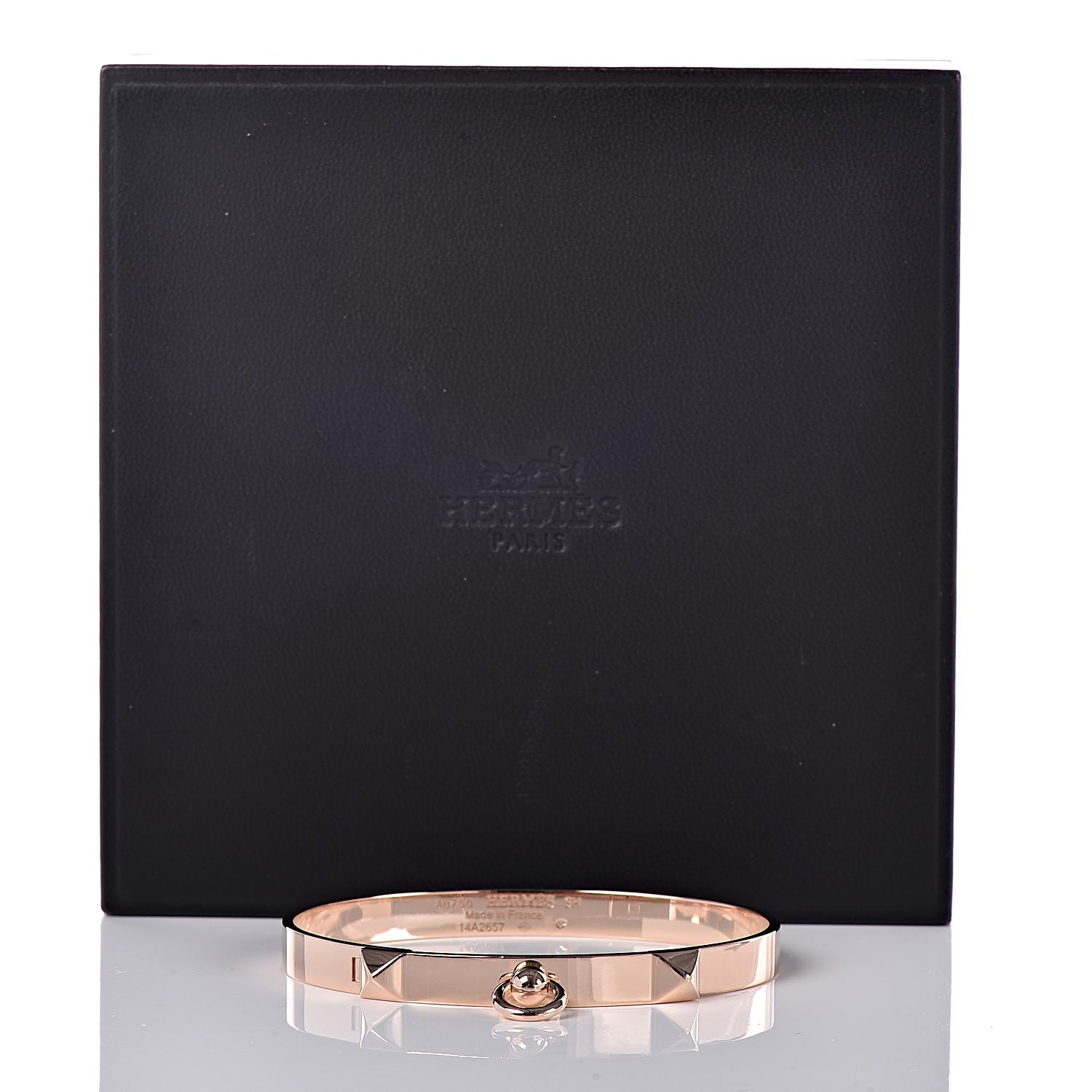 Hermes 18K Rose Gold PM Collier De Chien Bracelet SH 5 of 5