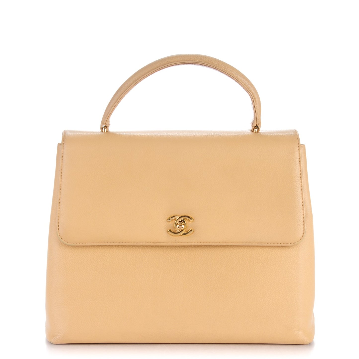 Caviar Jumbo Kelly Flap Bag Beige