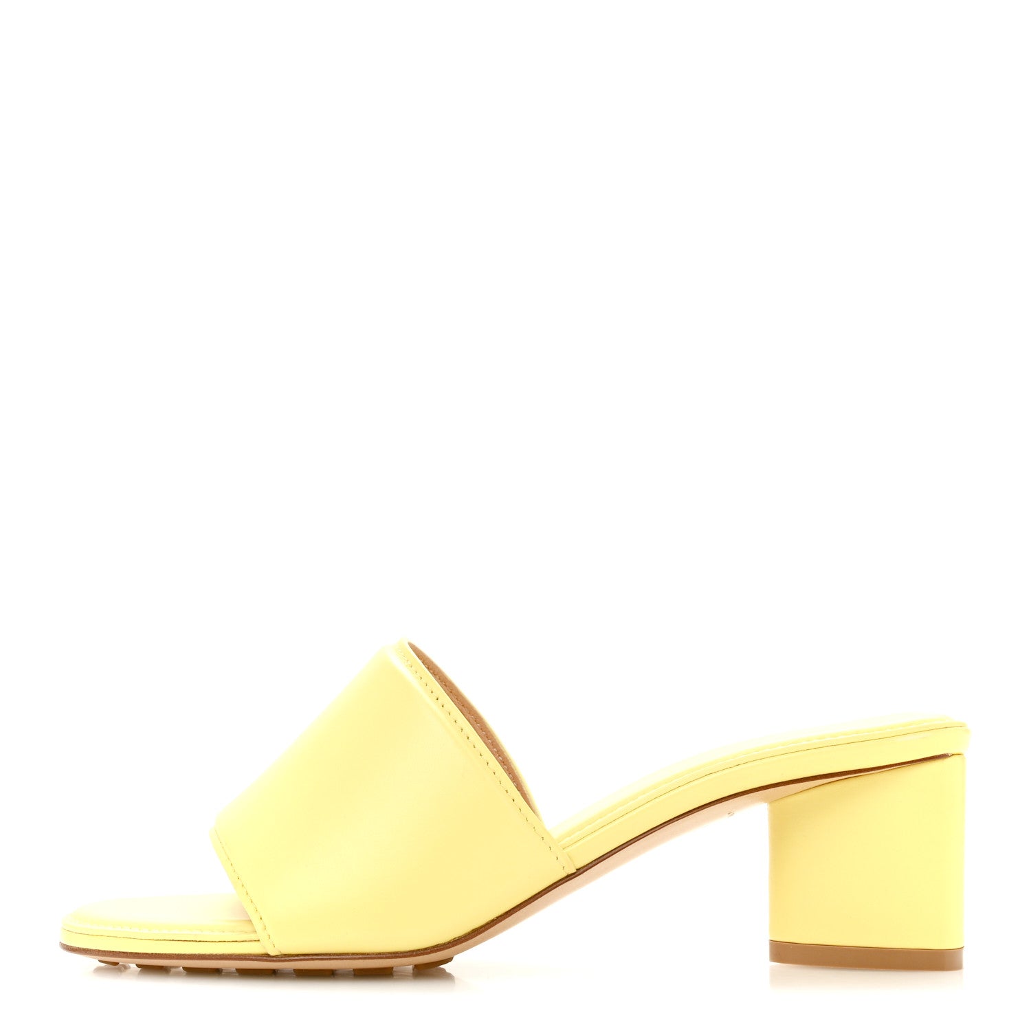 Bottega Veneta Vienna Calfskin The Band Mule Sandals 35.5 Lemonade 1 of 9