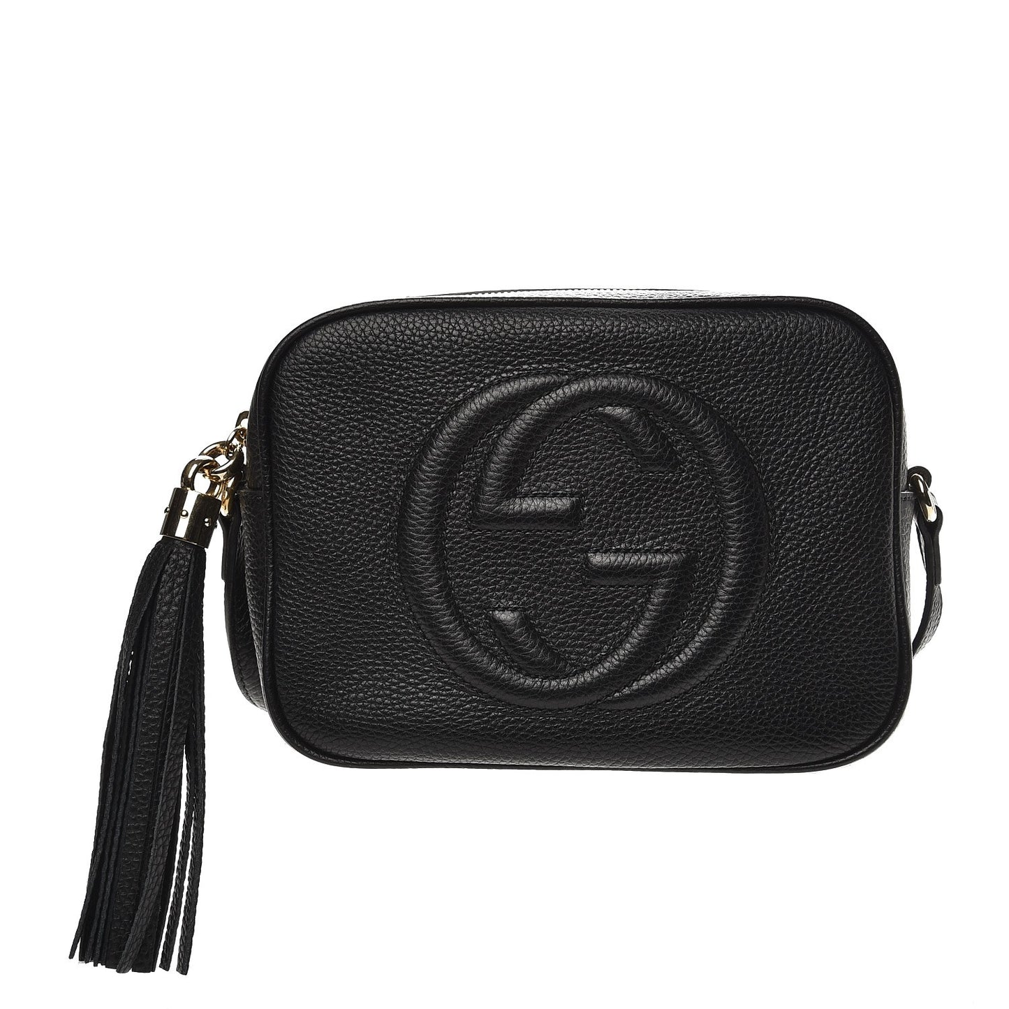 Pebbled Calfskin Small Soho Disco Bag Black