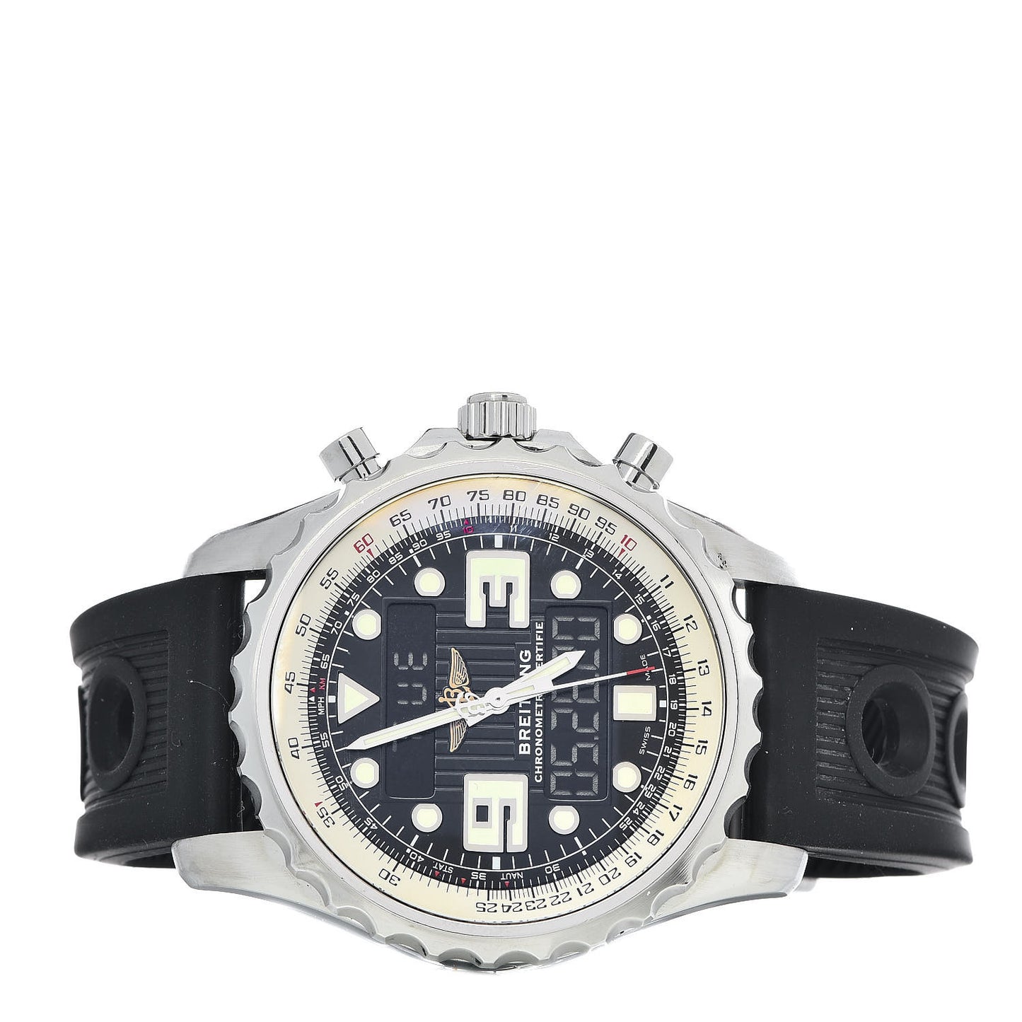 Stainless Steel 48mm Chronospace Chronograph Quartz Watch Black A78365