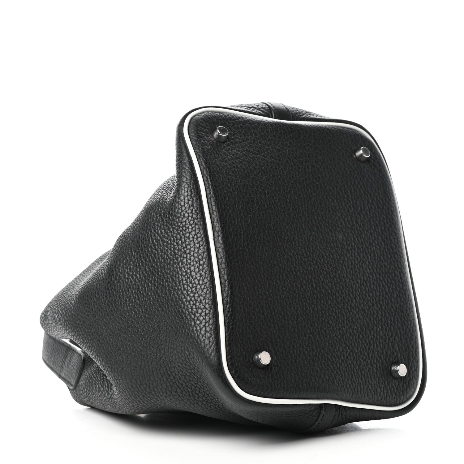 Hermes Taurillon Clemence Picotin 22 MM Black White 4 of 8