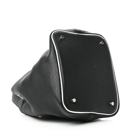 Hermes Taurillon Clemence Picotin 22 MM Black White 4 of 8