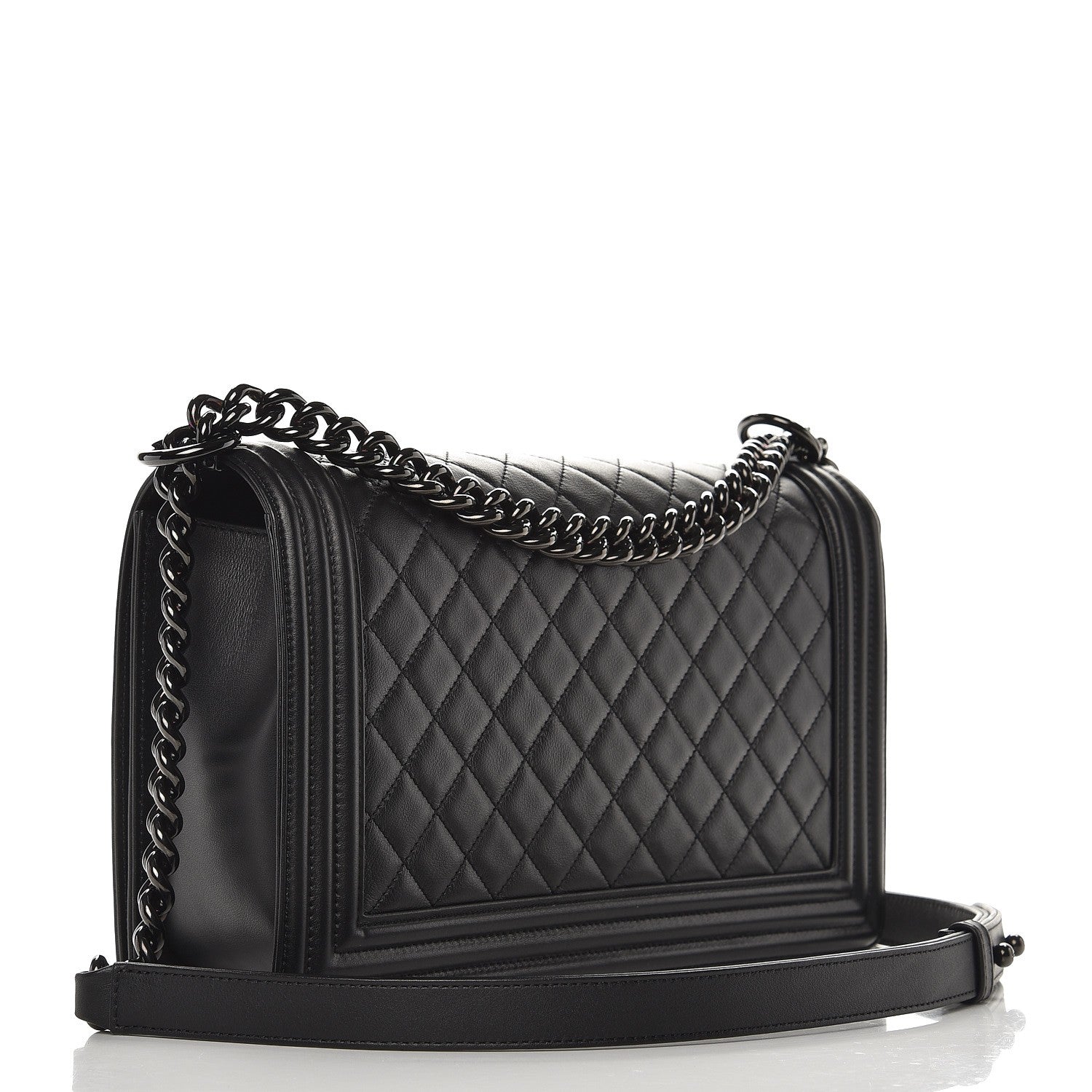 Chanel Calfskin Quilted New Medium Boy Flap So Black 4 of 9