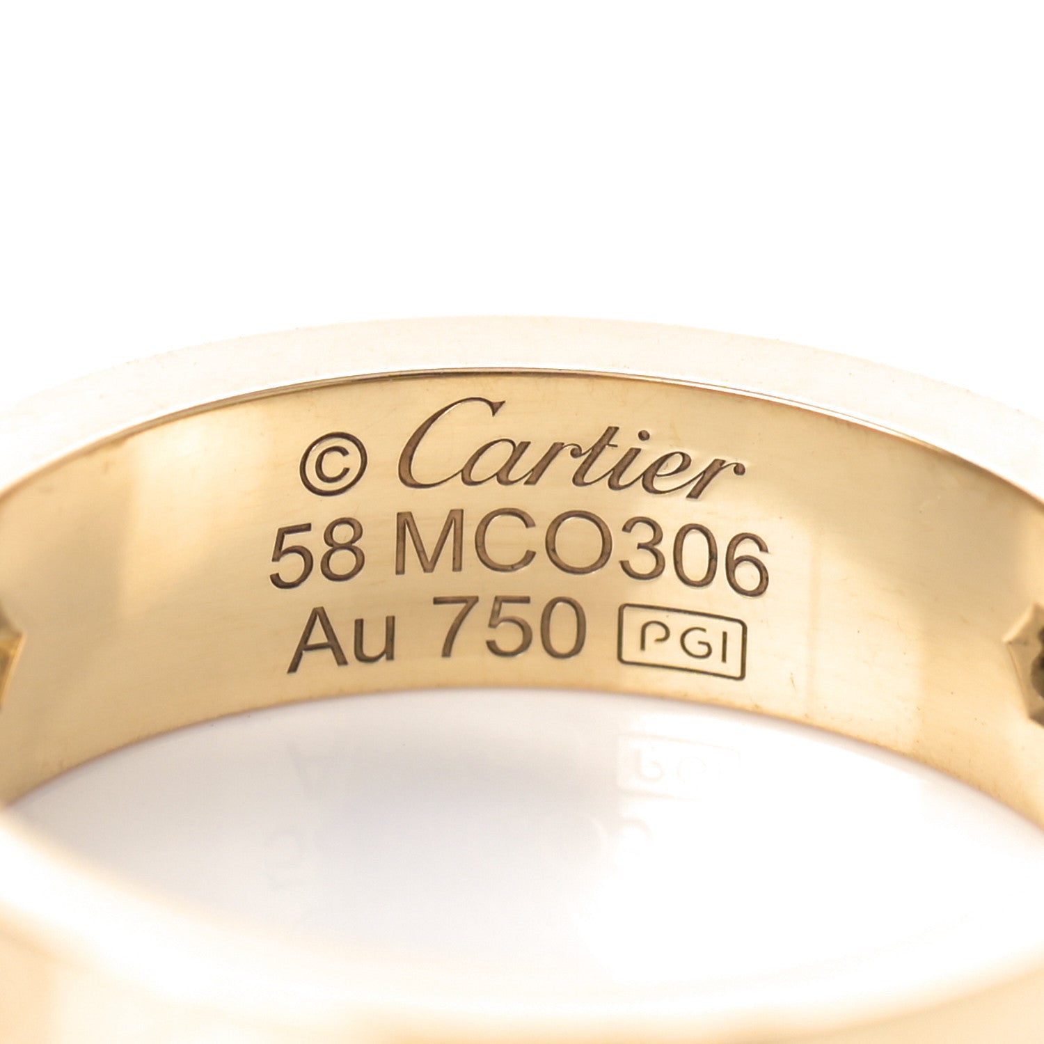 Cartier 18K Yellow Gold 3 Diamond 5.5mm LOVE Ring 58 8.25 4 of 4