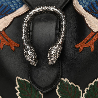 Gucci Calfskin Web Garden Collection Embroidered Medium Dionysus Hobo Black 13 of 14