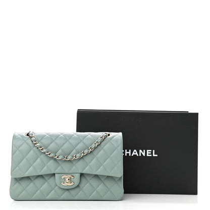 Chanel Caviar Quilted Medium Double Flap Green 8 of 11