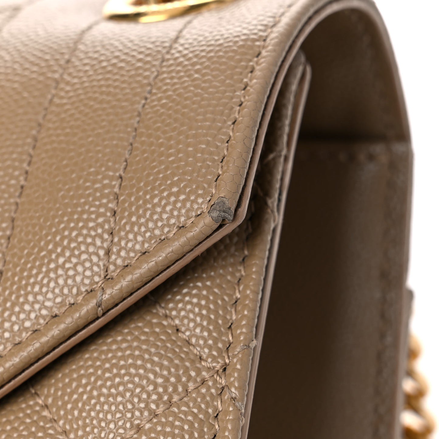 Grain De Poudre Textured Mixed Matelasse Medium Triquilt Monogram Satchel Dark Beige