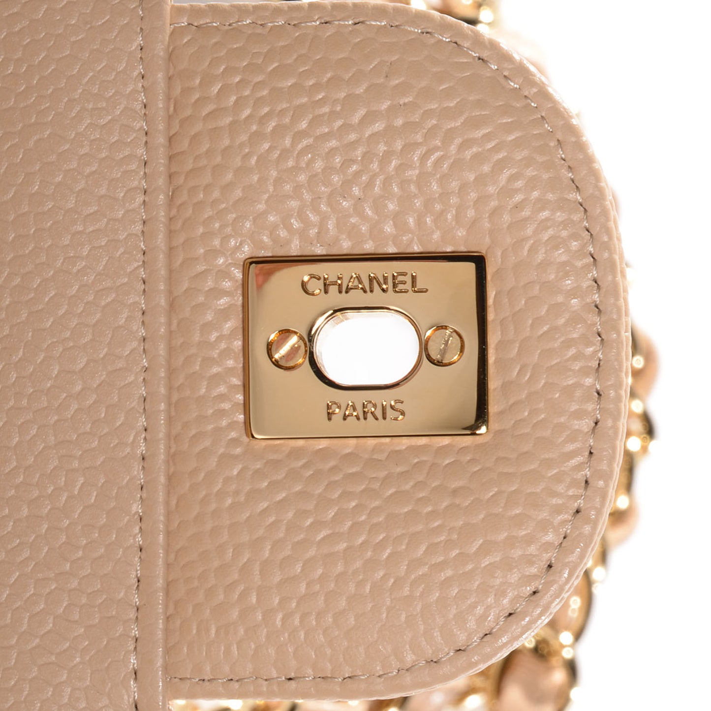 Caviar Jumbo Double Flap Beige Clair
