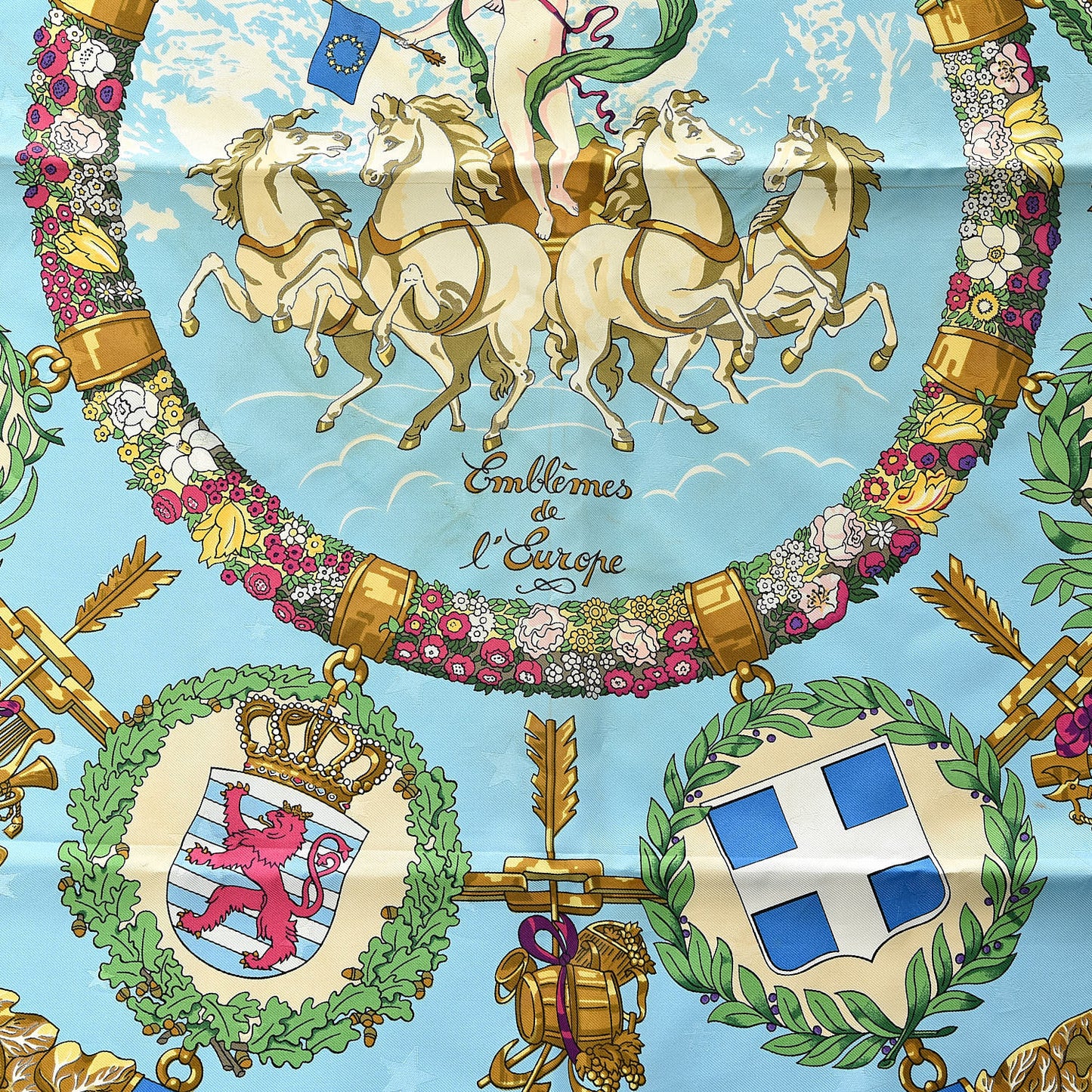 Silk Emblemes de L'Europe Scarf 90