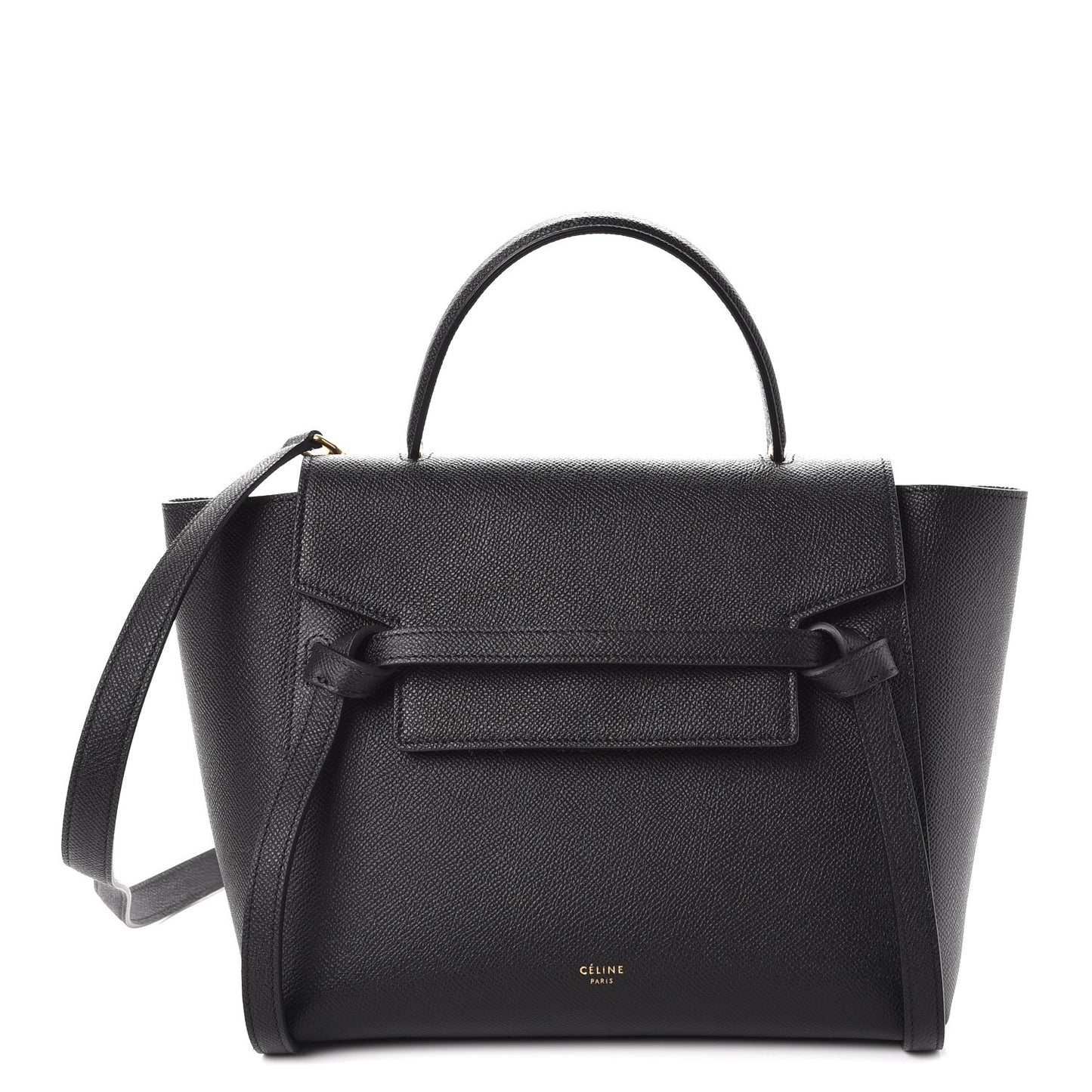 Grained Calfskin Micro Belt Bag Black