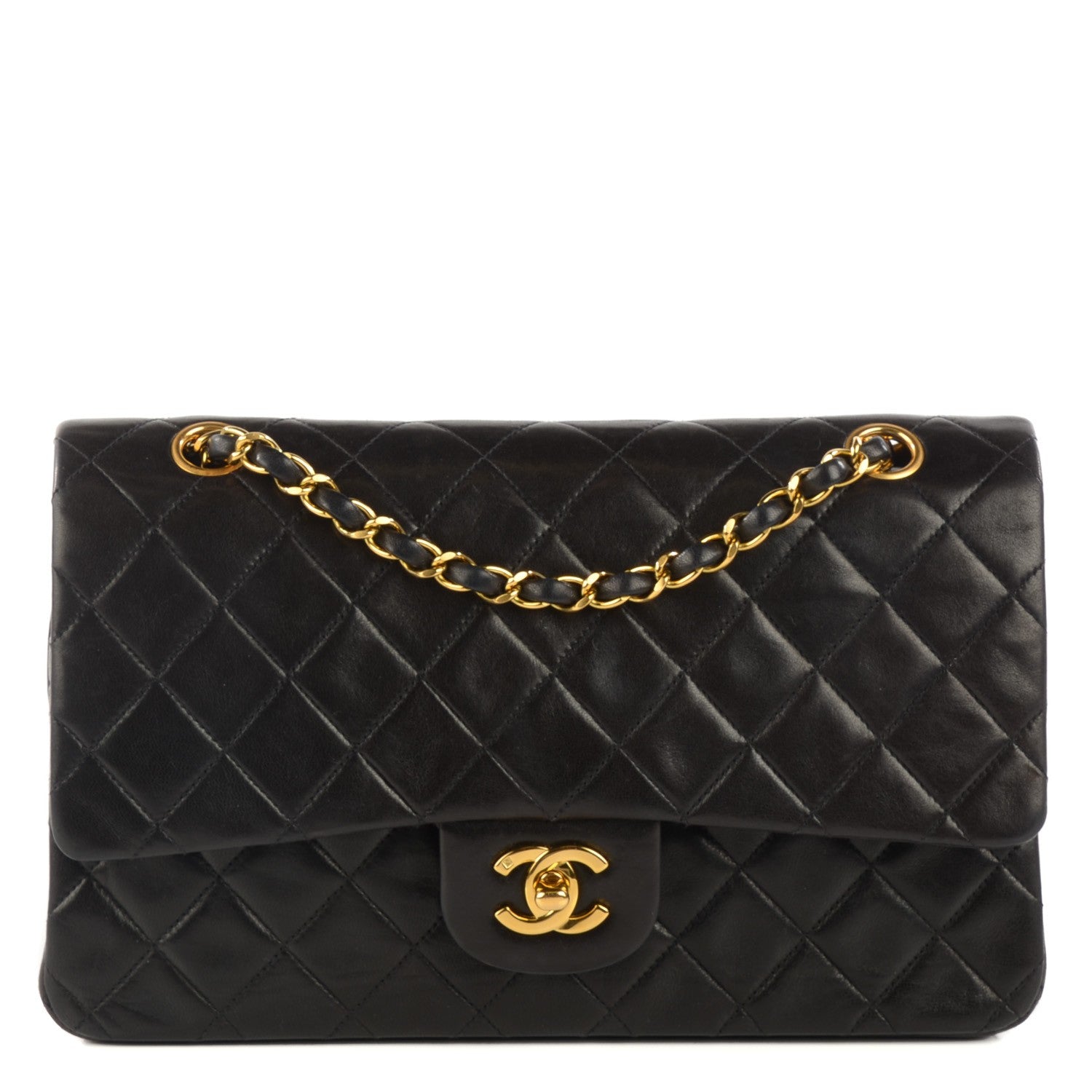 Chanel Lambskin Quilted Medium Double Flap Black 1 of 8