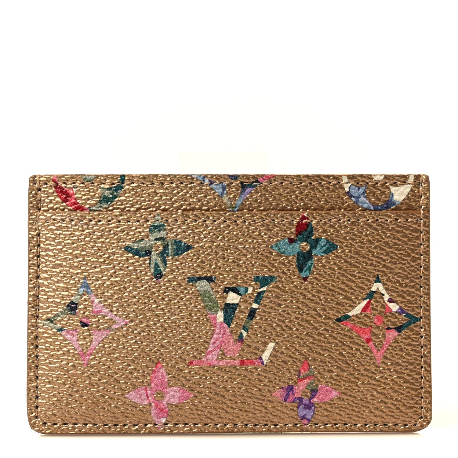 Louis Vuitton Metallic Monogram LV Garden Card Holder Gold 1 of 8